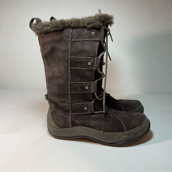 THE NORTH FACE Womens Abby IV Waterproof Suede Leather Boots US 6 Brown/Fuschia - Picture 7 of 16